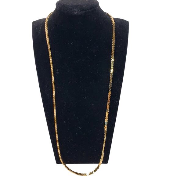 Gold Tone Necklace 11.25" Unsigned Lobster Closure - Picture 1 of 4
